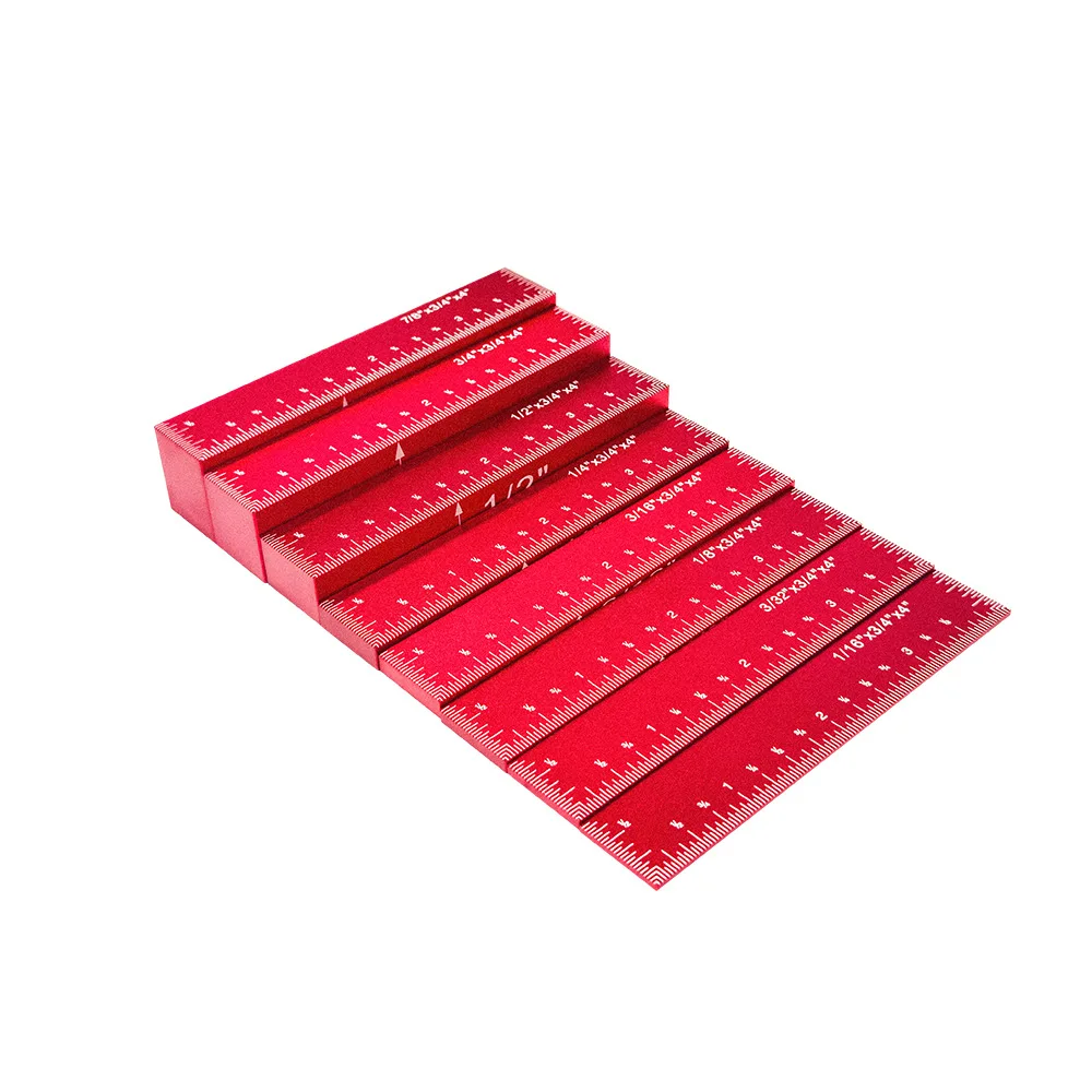 

8pcs Setup Blocks Height Gauge Aluminum Alloy Woodworking Blocks Gauge Setup Bars Woodworking Tool