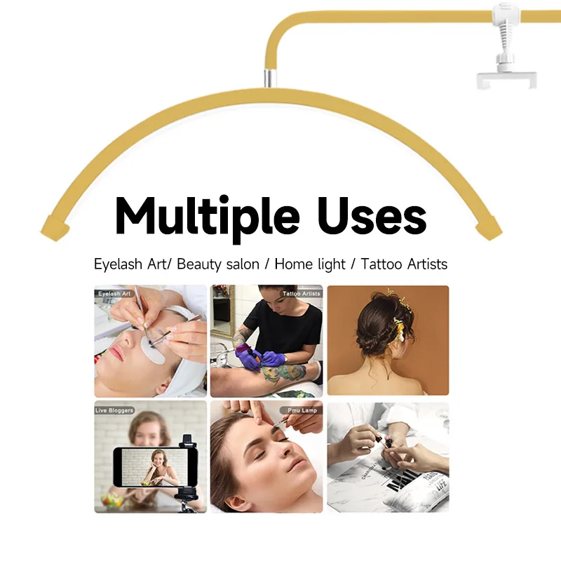 Hot selling Rotatable Lashes Lamps Half Moon Light Led Moon Lamp Photography Fill Light for Lashes Extension Beauty Floor Lamps 4
