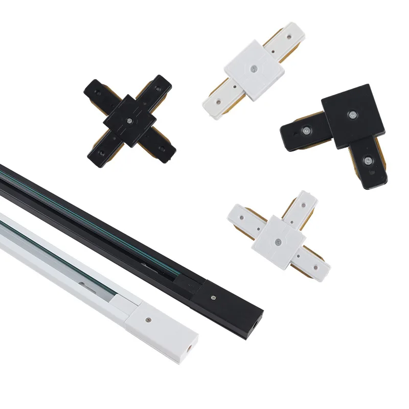 LED track light rail 0.5M 1M black white aluminum 2-wire system track light universal track for spotlight 3