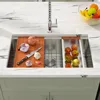 33 Inch Undermount Kitchen Sink Workstation 16 Gauge Stainless Steel Large Single Bowl Under Counter Kitchen Sinks Basin 3
