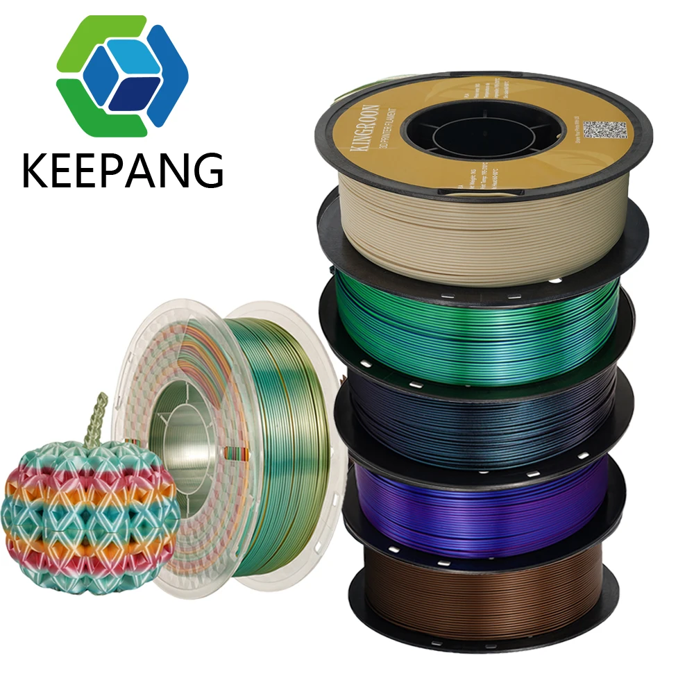 Colorful Silk PLA Filament 1.75mm Rainbow Silk PLA 3D Printer Filament 1KG 2.2LBS Spool 3D Printing Material Filaments sunlu wood 1 75mm 1kg spool 2 2 lbs real wood texture effect made of wood fiber different from color effect eco friendly