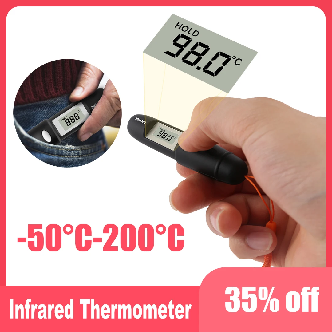

Digital Non-Contact Infrared Thermometer -50~220C Food Mini Safety Pyrometer For Automobile Engine Boiler Home Oven Bath Water