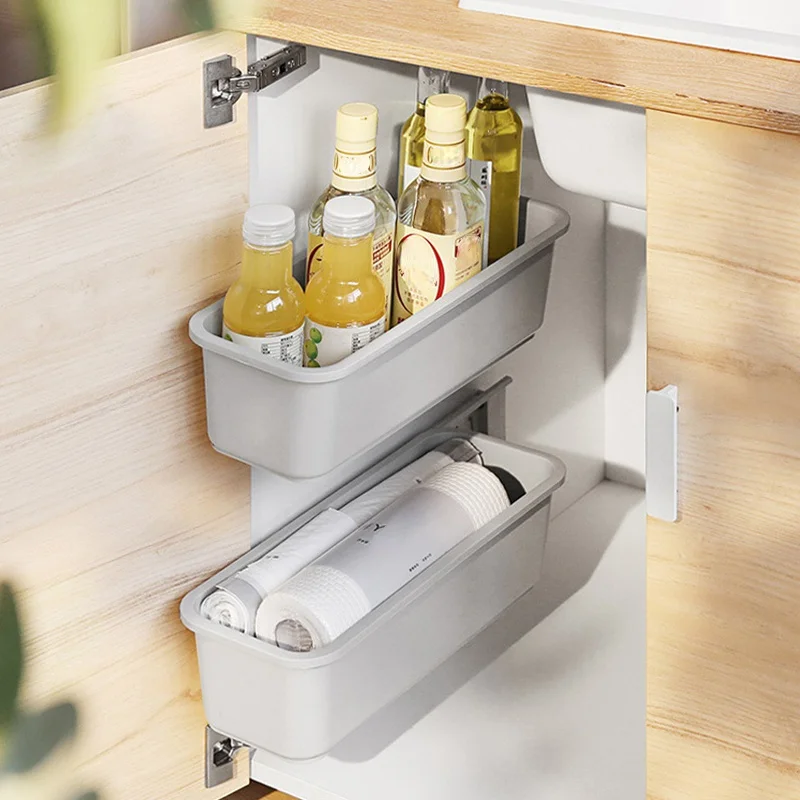 

Wall-mounted Plastic Chopstick Box, Storage Rack, Spice Bottle Holder, Bathroom Shelf, Kitchen Organizer, Under Sink