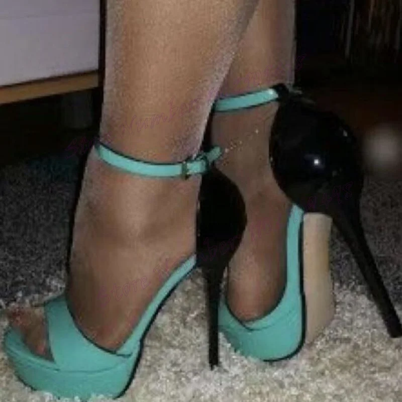 Multicolor Cover Heels Platform Sandals Ankle Strap Open Toe Shoes for Women Stiletto High Heels Shoes 2024 Zapatos Para Mujere