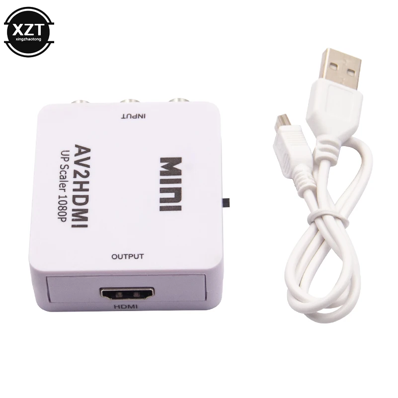 

HD 1080P 3RCA AV to HDMI-compatible Adapter Converter AV2HDMI Audio Video Cable AV Adapter with USB Cable for HDTV