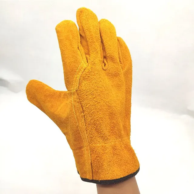 Men Work Gloves Soft Cowhide Driver Hunting Driving Farm Garden Welding Security Protection Safety Mechanic Glove - Image 5