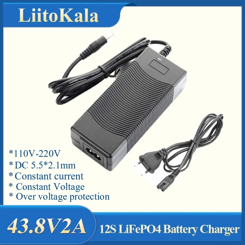 36V 2A LiFePO4 battery Charger output 43.8V 2A charger 36V LiFePO4 Charger Used for 12S battery LFP charger adapter battery charger battery charger adapter