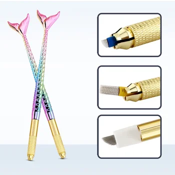Professionale Della Sirena Manuale Del Tatuaggio Della Macchina Della Penna Permanente di Trucco Del Sopracciglio Strumento Mano 3D Microblading Del Tatuaggio Del Sopracciglio Strumento di Forniture