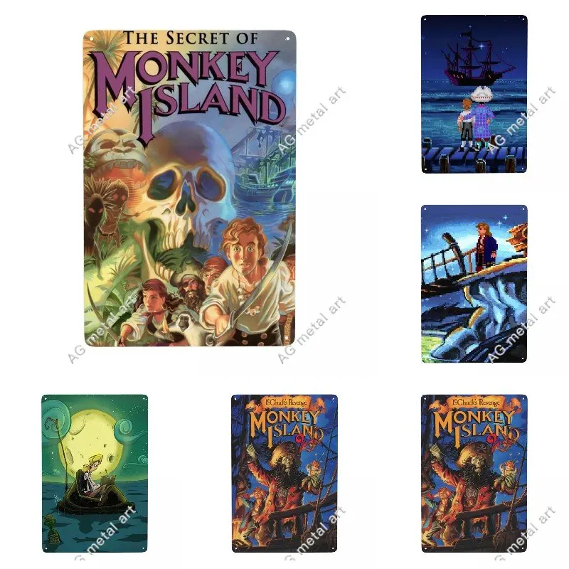 Retro The Secret Of Monkey Island Metal Signs Custom Adventure Action Game Targhe Di Latta Gate Garden Bar Wall Art Decor Poster
