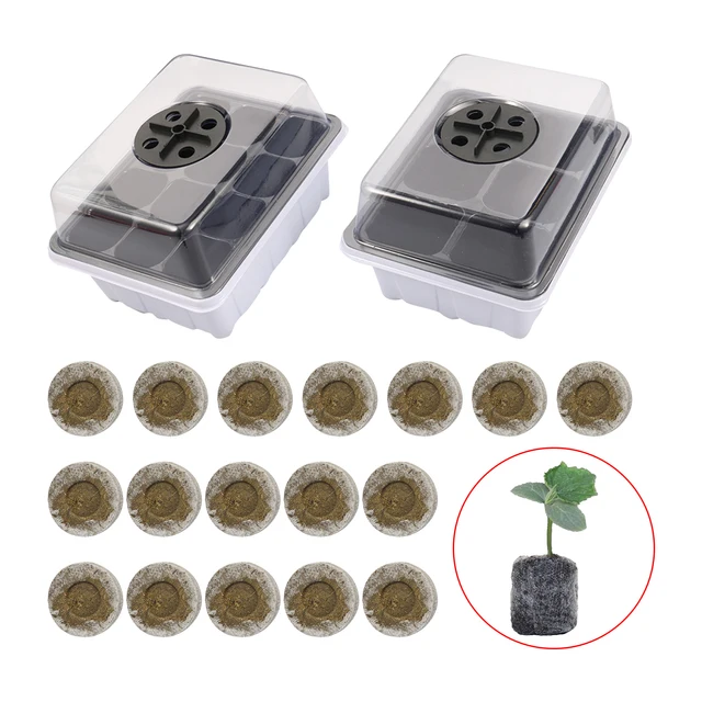 6/12 Cell Potte Pot Seed Tálca Készlet Csírázó Lélegző Lyukakkal Tenyésztő Ültetvény Doboz Zöld Palánták Talajblokk