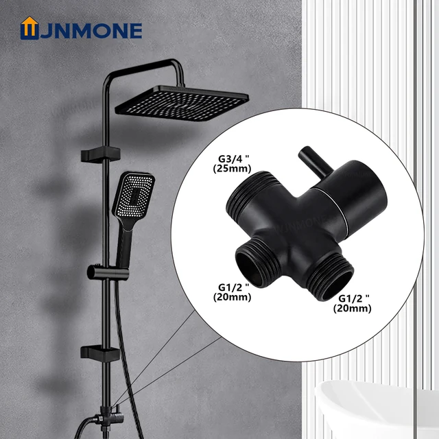Ensemble de colonnes de douche noires, accessoires de salle de bains, vanne de dérivation d'eau à 3 voies, mitigeur de baignoire, douche, robinet de douche à pressurisation Colonne de douche pluie argent Garantie 5 ans 1