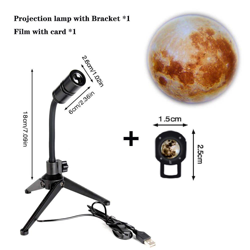 2 In 1 Earth Moon Projection Led Lamp 360° Rotatable USB Rechargeable Desk Lamp Rainbow Night Light for Kids Bedroom Decoration cool night lights