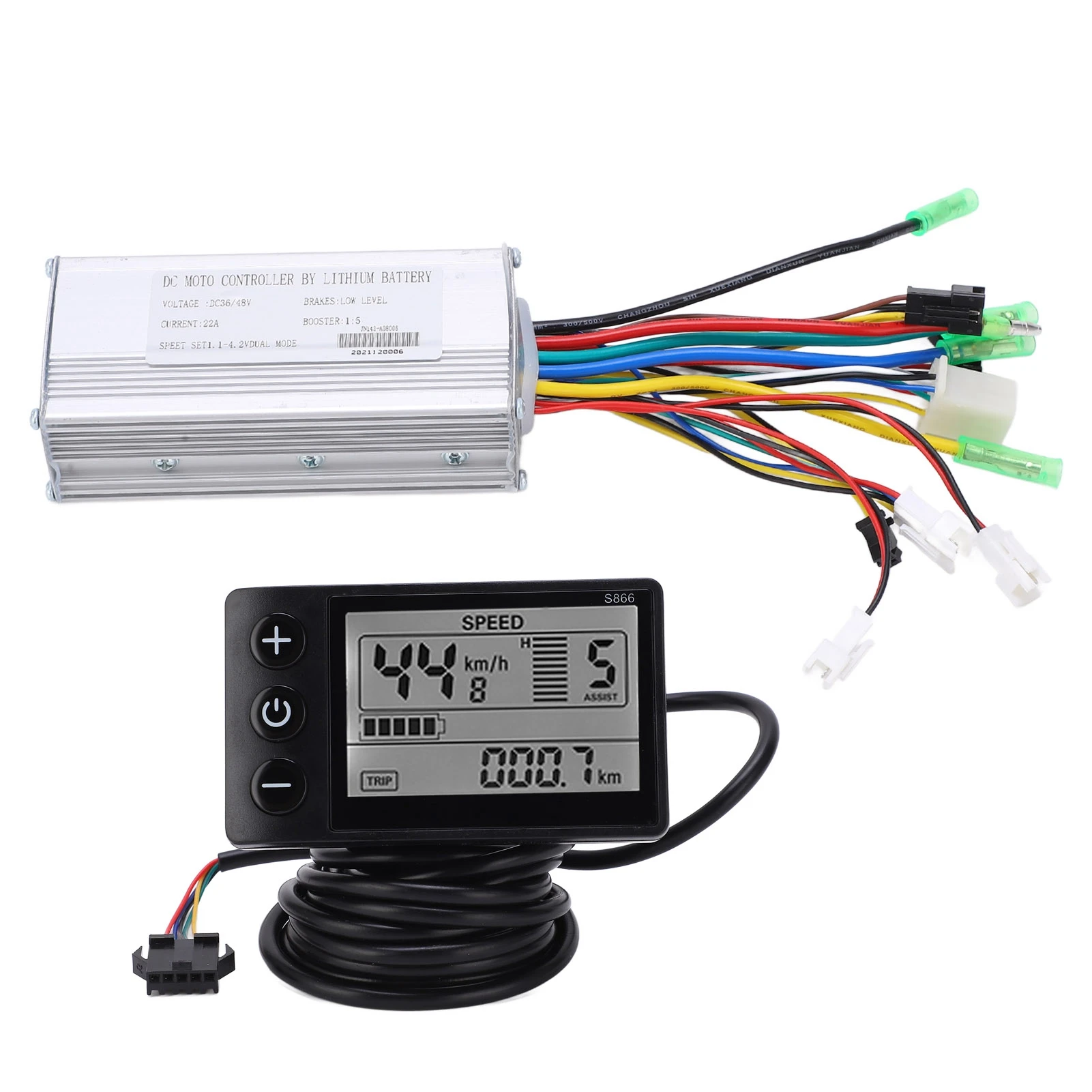 36V 48V Electric Controller 22A Current Thermal Overload Prevention Electric Controller Meter Kit for Cycling