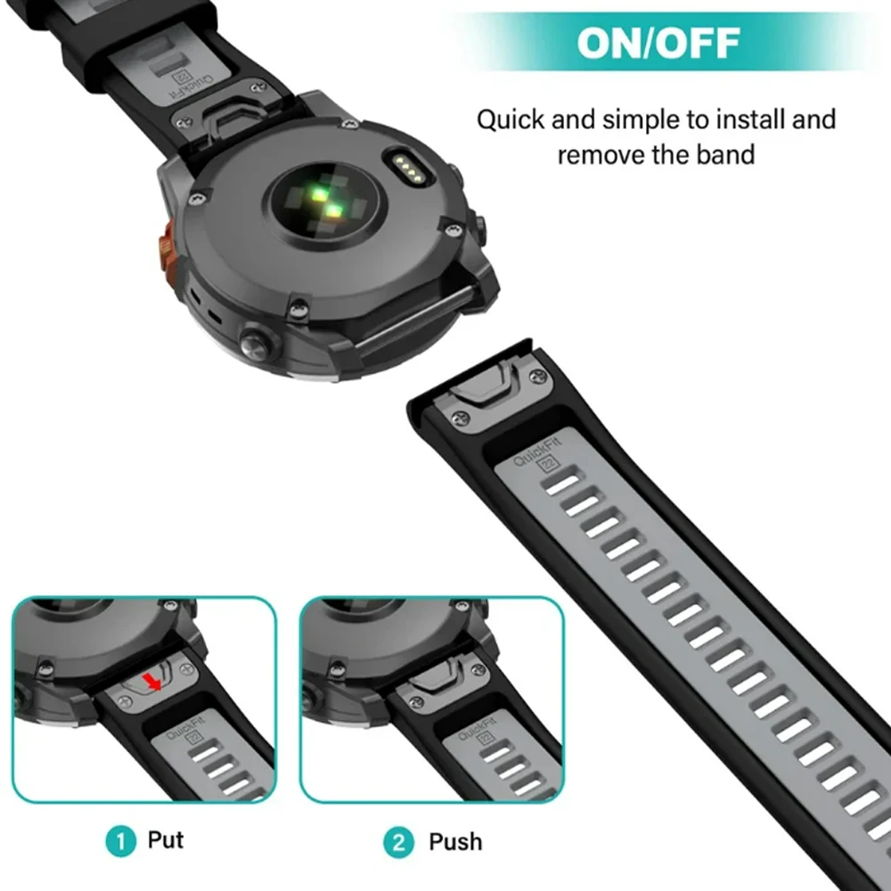 Durable Silicone Sports Watch Band - QuickFit Design