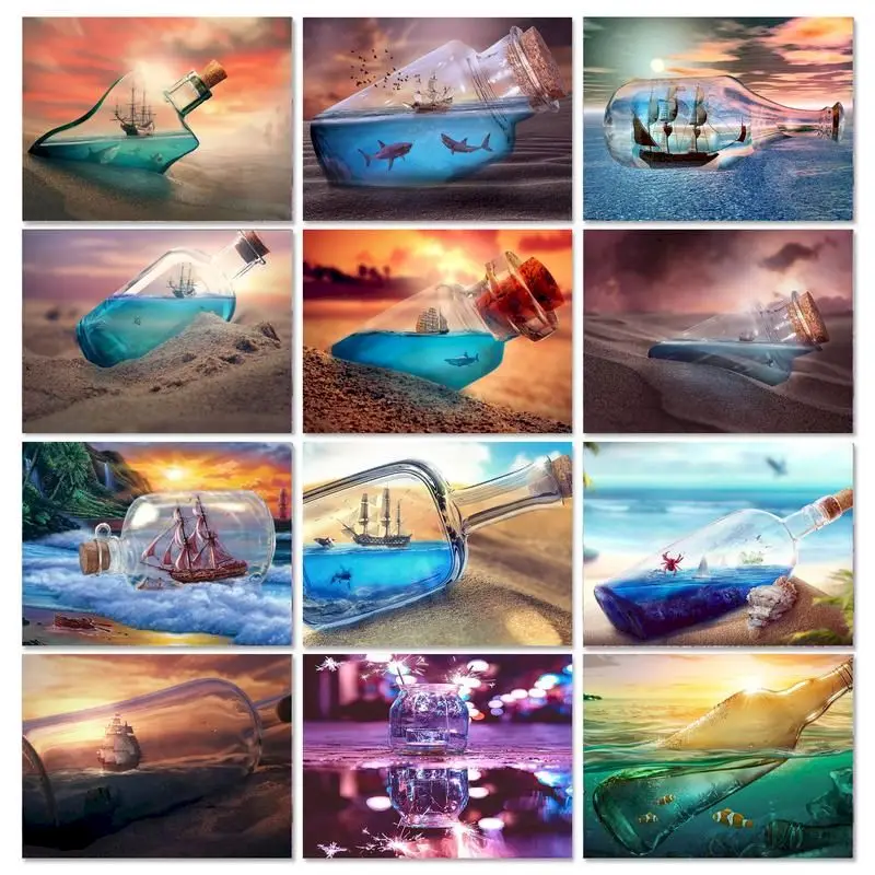 Картина маслом по номерам на стену бутылка для дрифта |