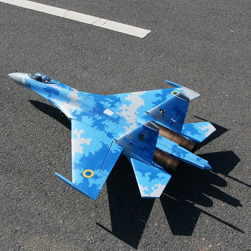 6 CH FlyFans Ukrainian Digital SU-27 Twin 64mm RC EDF Jet PNP Version Plane 6