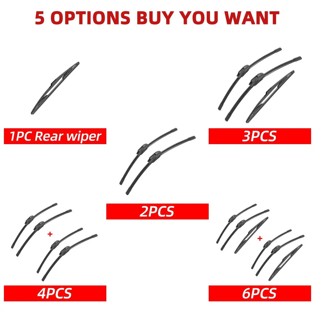 1/2/3/4/6PCS Car Wiper For Renault Laguna 2 Estate Combi 2001-2007 Front Rear Wiper Blades Brushes Cutter Auto Accessories 2006 3