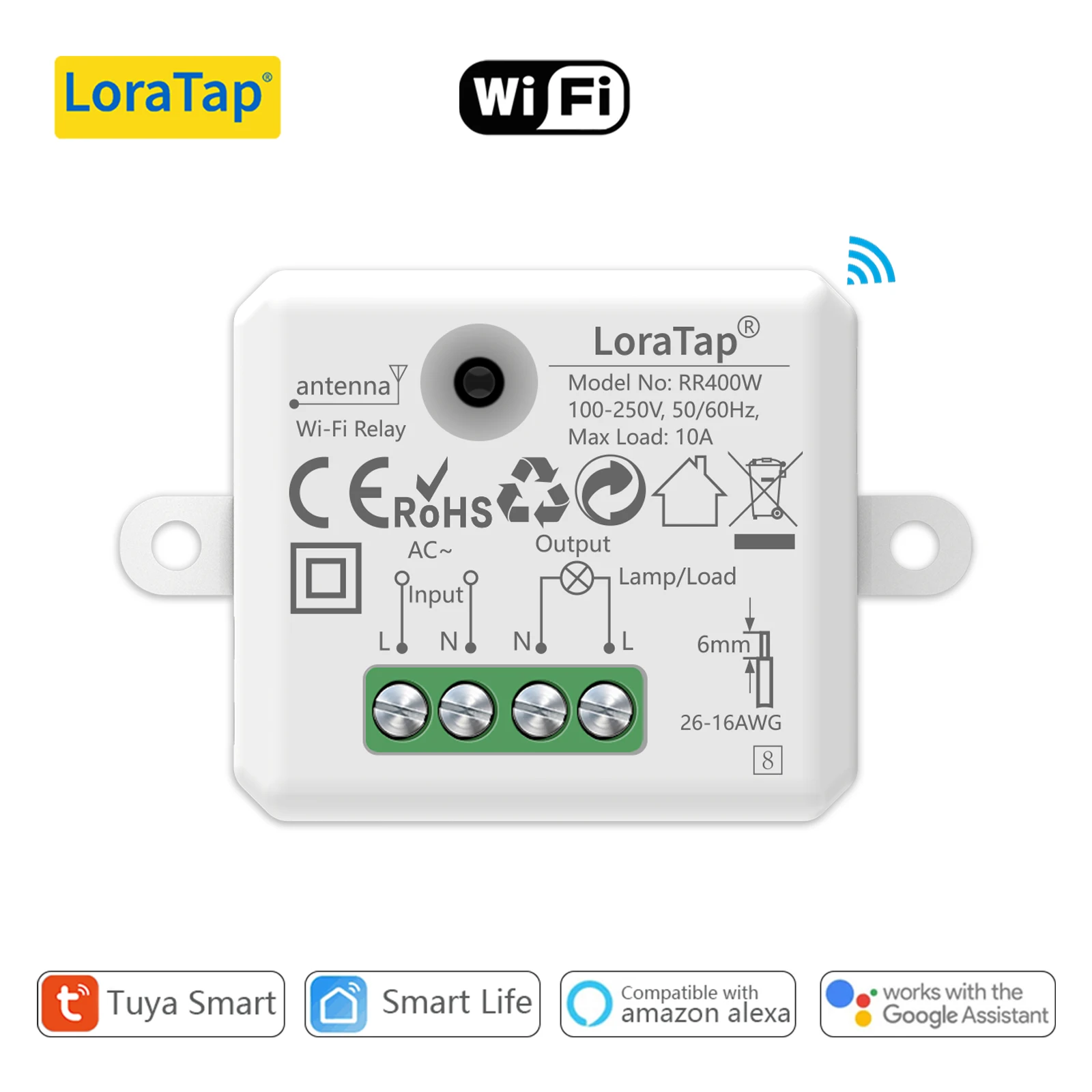 LoraTap Double relais WiFi 2 canaux Commutateur WIFI Module pour  interrupteur pour contrôler deux appareils ou lumières Compatible avec   Echo et Google Home : : Industrie et science