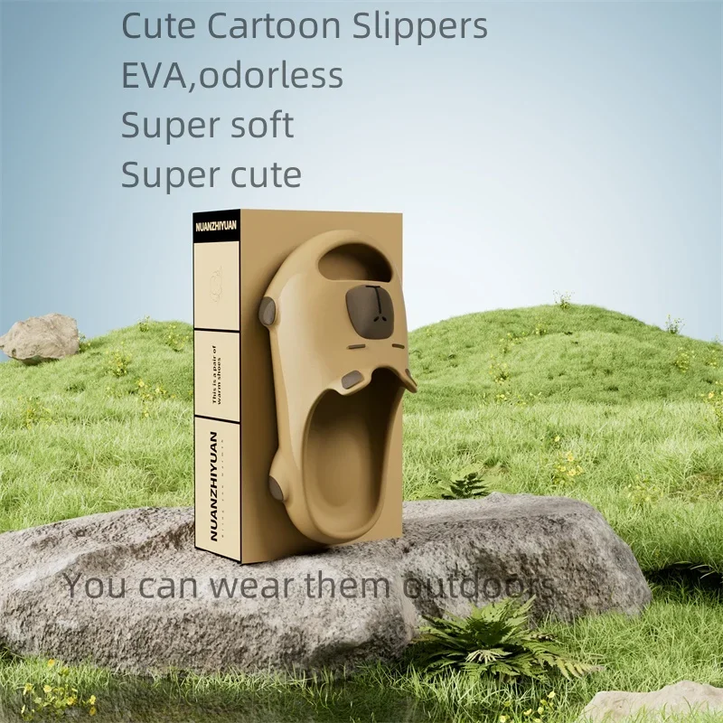 Women Cute Cartoon Capybara Slippers Men Popular Summer EVA Sandals Couple Unisex Non-slip Home Indoor Outdoor House Shoes 5