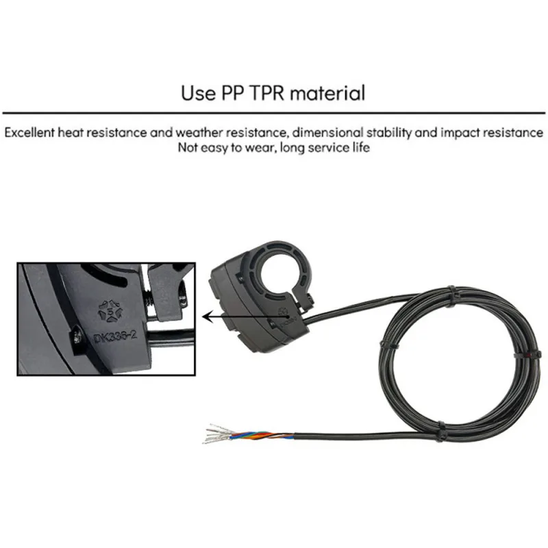 Electric Bike Switch 3 in 1 Headlight Turn Signal Horn Switch 36V/48V ON/OFF Control Waterproof for E-Bike