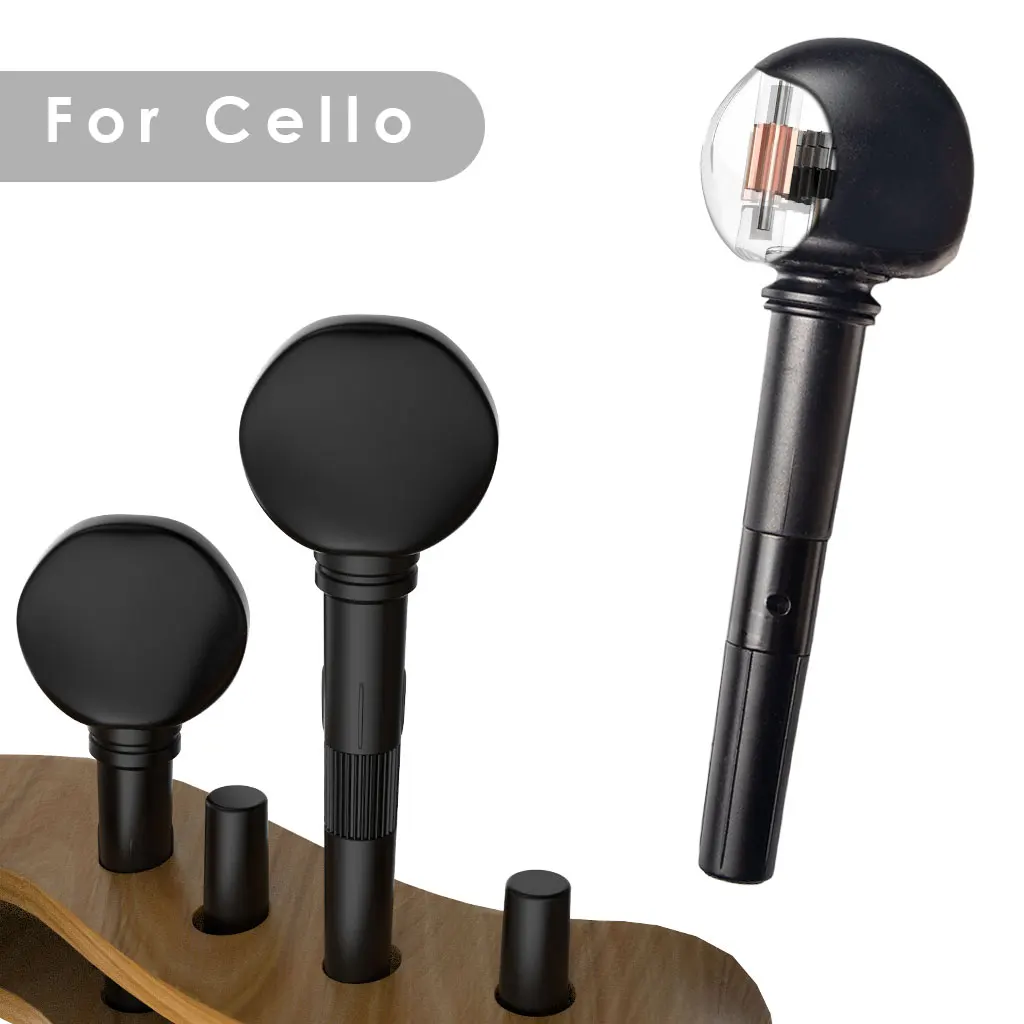 Cello Strings 4PCS Acoustic Cello Scrolled Head Cello Geared Pegs Finetune Eays Tuning Pegs 4/4 3/4 Size Cellos Accessories