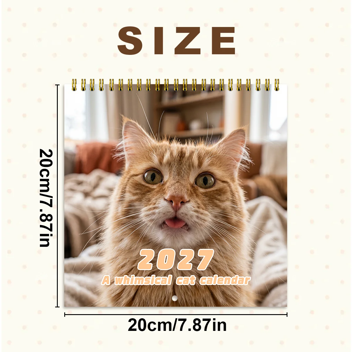 Whimsical Cat-Themed Wall Calendar - Spiral Bound Monthly Planner & Decor Gift