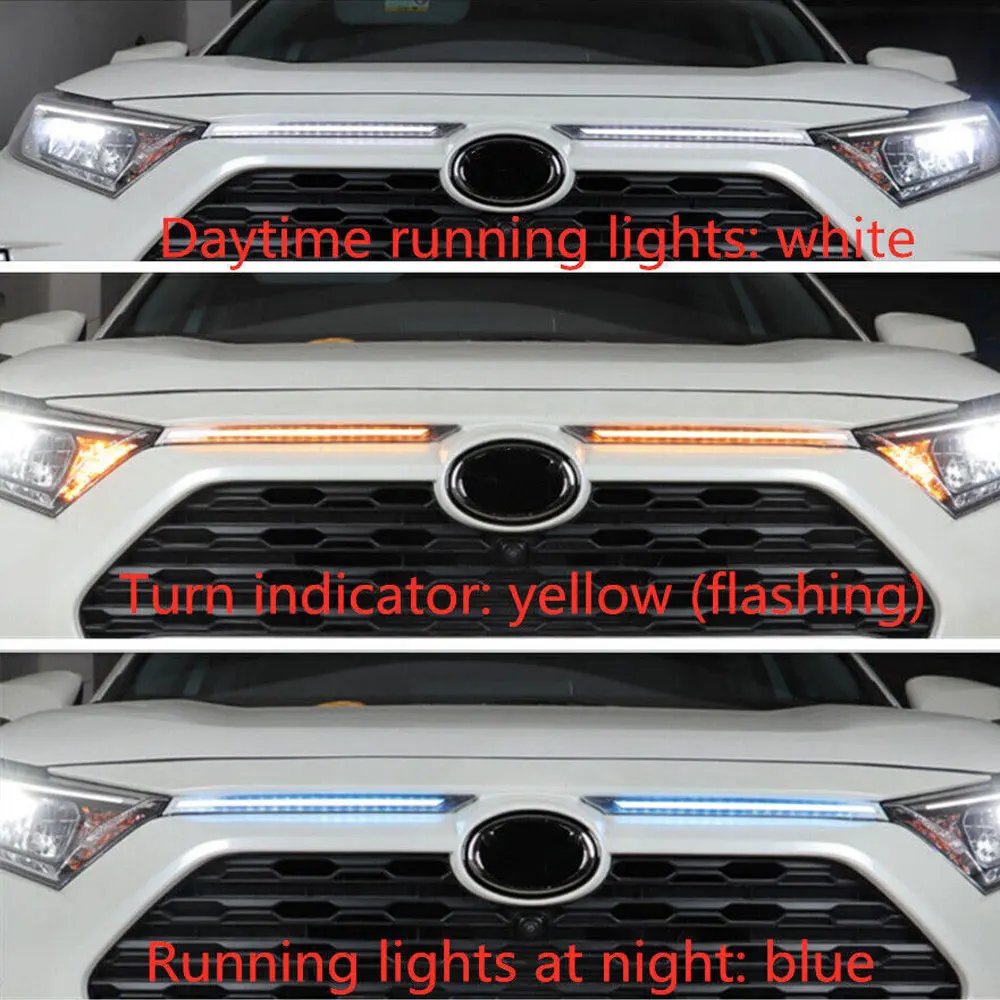 Фото Для RAV4 2019-2023 светодиодный DLR дневные ходовые огни/указатели поворота 2X №4