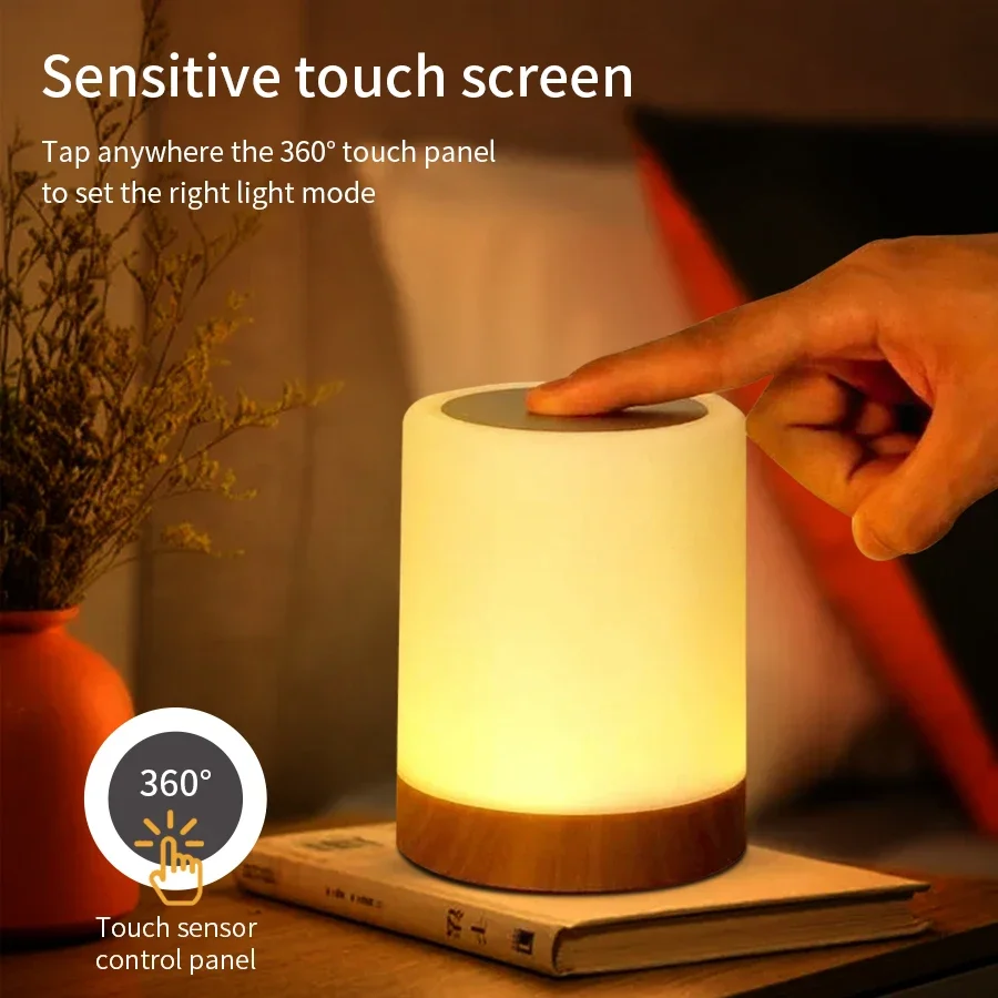 Portable Bedside Table Lamp Room Decoration USB Rechargeable Desk Lamp Desktop Night Light for Kids Gifts Bedroom Camping Light 3