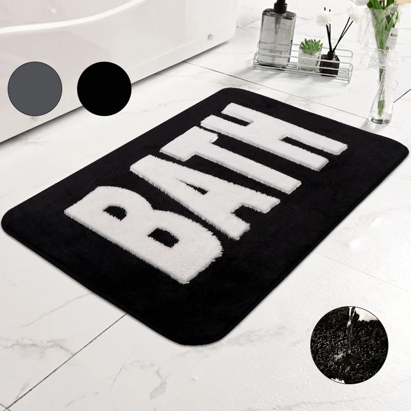 

BATH letter printed bathroom anti slip floor mat, bedroom entrance mat