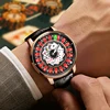 PINDU Designs New NH35A Rotary Roulette Mechanical Watch Men's Diamond Surface Waterproof Leather Men's Watch Montre Homme P6626 2