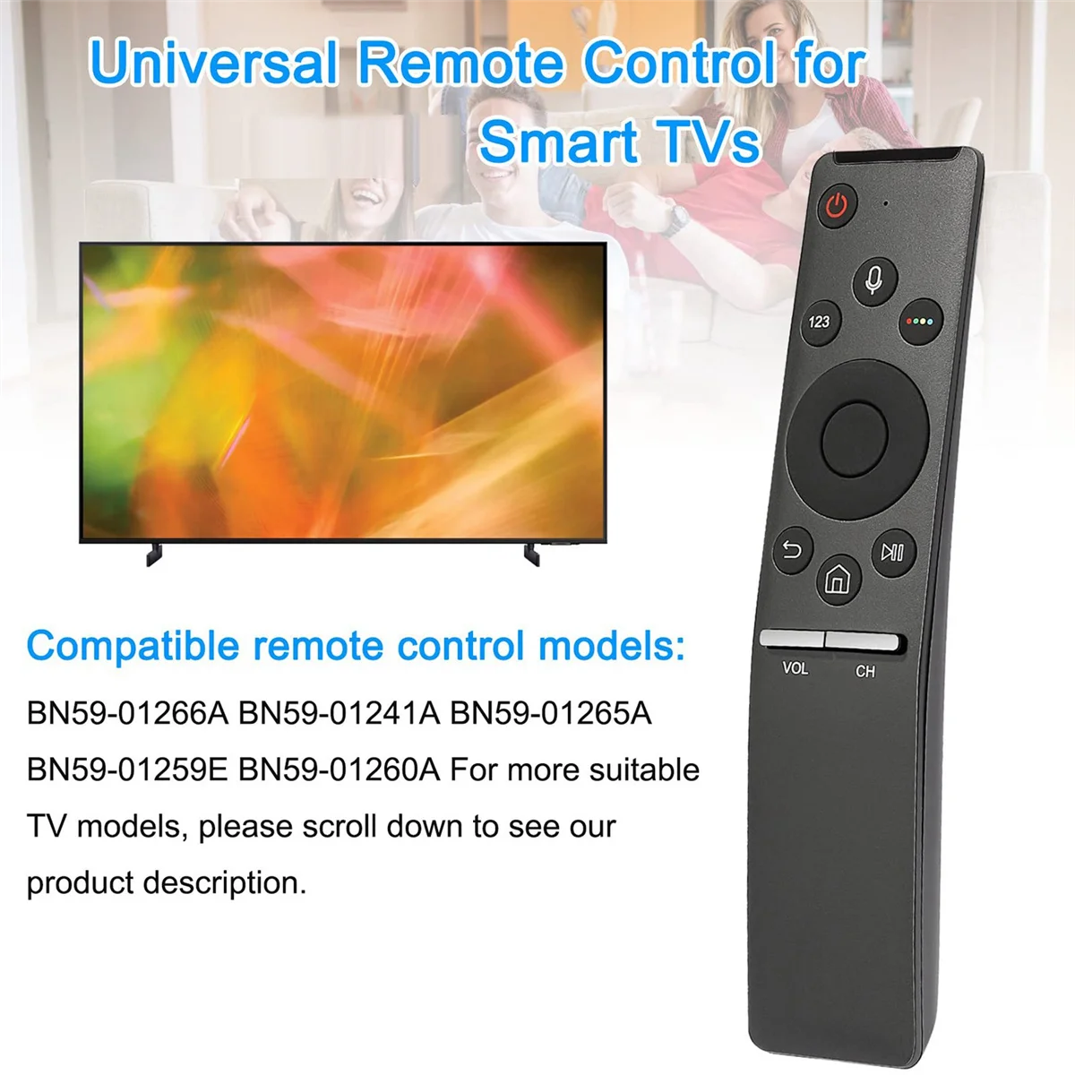 

Запасная деталь для Samsung RMCSPM1AP1 4K UHD TV UN49MU6300F UN65MU7600FXZA UN65MU800DFXZA