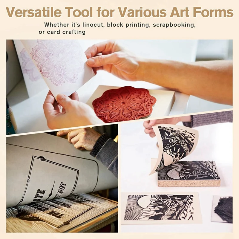 2 Pack Baren For Printmaking, For Comfortable Use, Ideal Block Printing, Linocut, Crafting, Scrapbooking