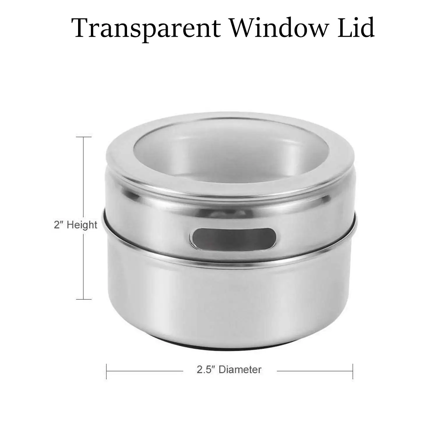 Magnetic Spice with Wall Mounted Stainless Steel Tins with Lid and Small Holes for Sprinkle Rust Free Easy to Clean