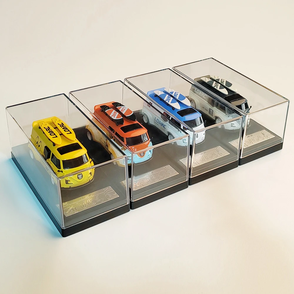 LDARC V64 1/64 RWD 레이스 밴 RV 버스 미니 RC 자동차 터보 전체 비례 원격 제어 차량 어린이 성인을위한 장난감 모델