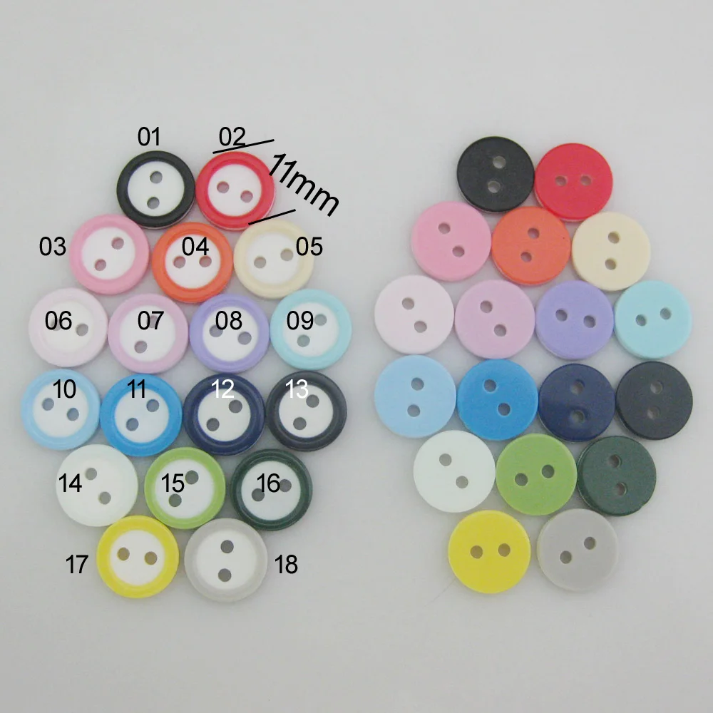 NBNNSO 100Pcs/Pack 11MM Round Colorful Fashion Buttons DIY Craft Decor Sewing Garment Accessory