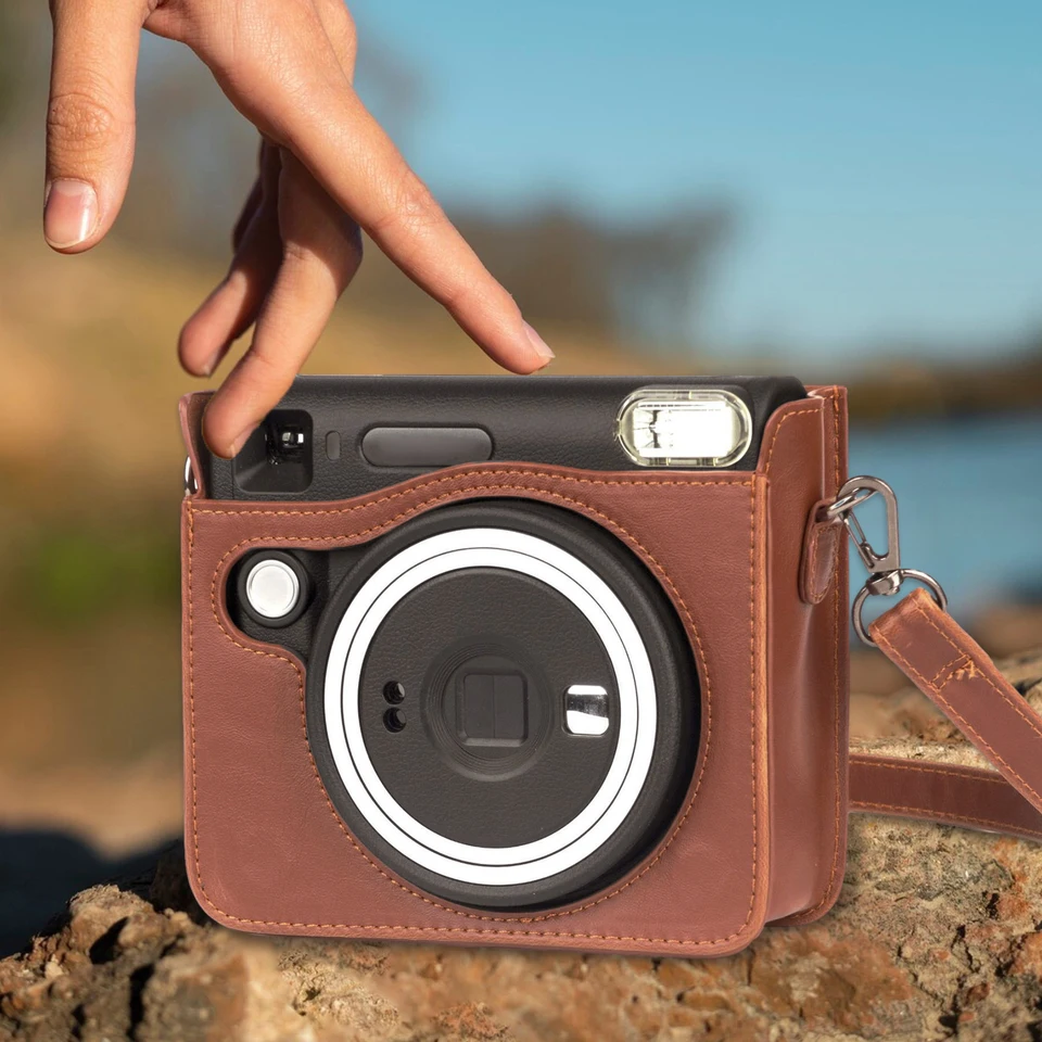 Custodia In Pelle PU Per Fotocamera Istantanea SQ40 - Vintage Con Tracolla Regolabile E Uscita Foto