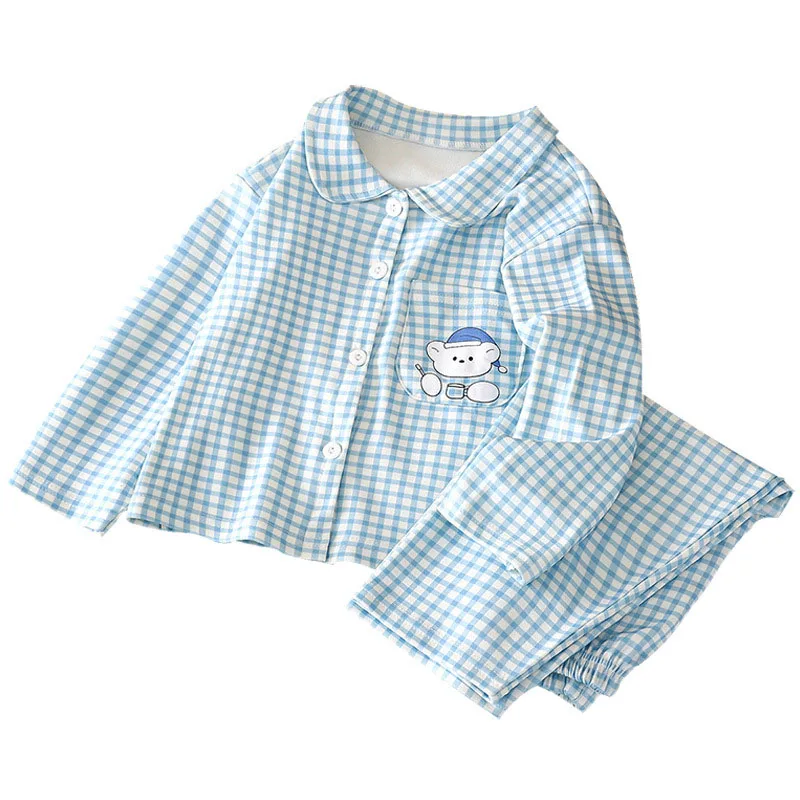 Soft Plaid Kids Pajama Set for Girls