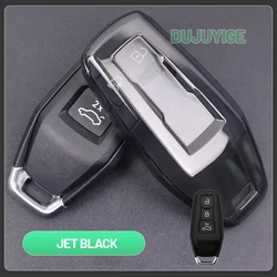 Transparent TPU Car Key Cover Protector Shell (Black(Audi - E Style))