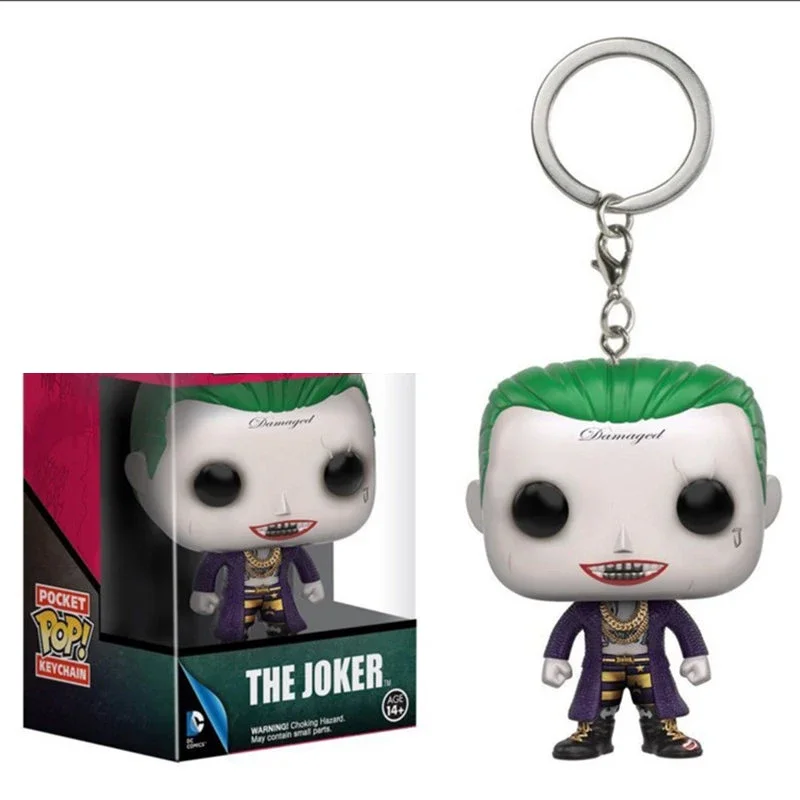 thumbnail image 4 of FUNKO Pop New Suicide Squad The Joker Harley Quinn Pocket Pop Llavero Figura de acción de vinilo Colección Modelo Juguetes para niños, 4 of 5