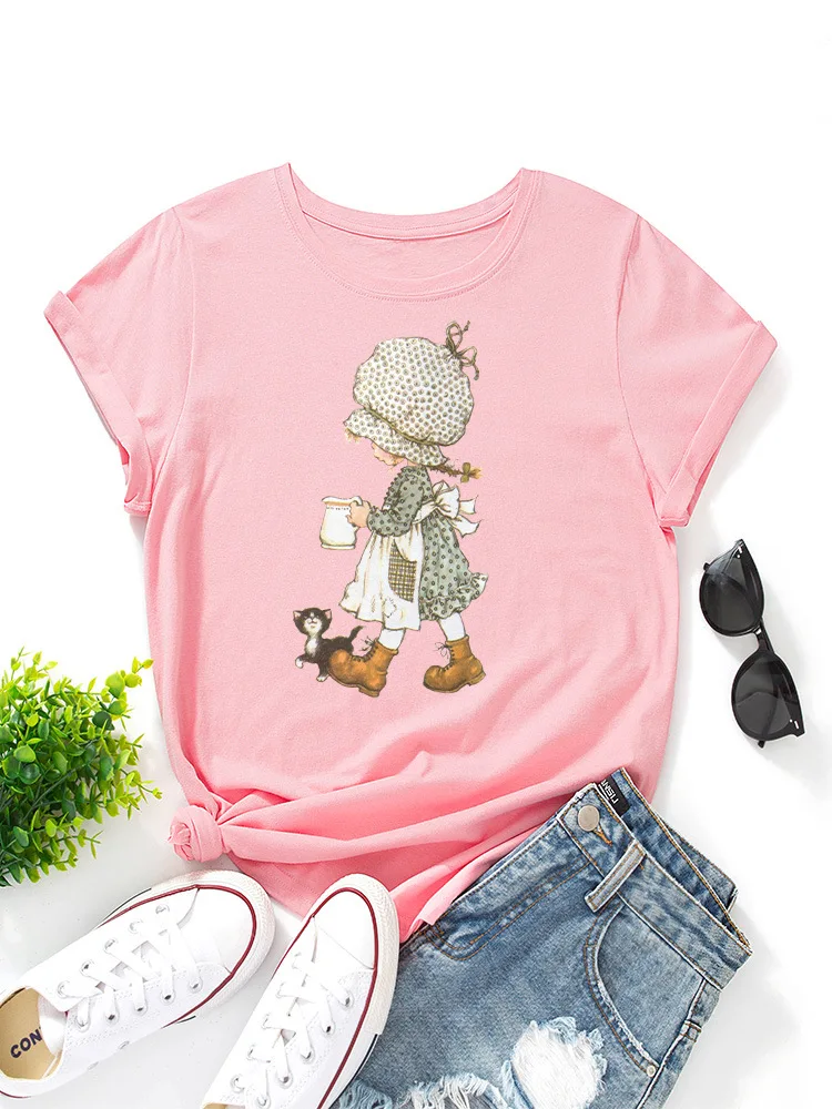 

Anbenser 100% Cotton Summer Woman T-Shirt Cartoon Printed Graphic T Shirts Casual Short Sleeve T-Shirt Tops Female Tee Shirt