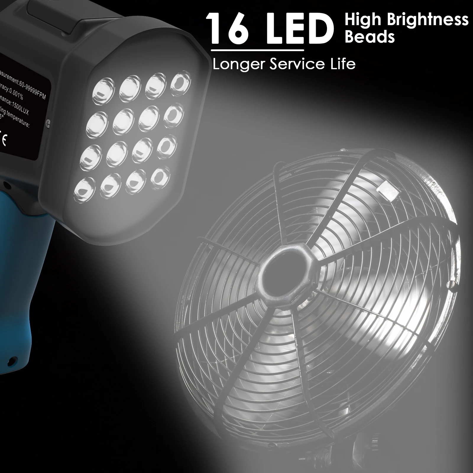 Stroboscopio Digitale Portatile YF-DT100B - 60-99999 FPM, 1500 Lux - Foto 3