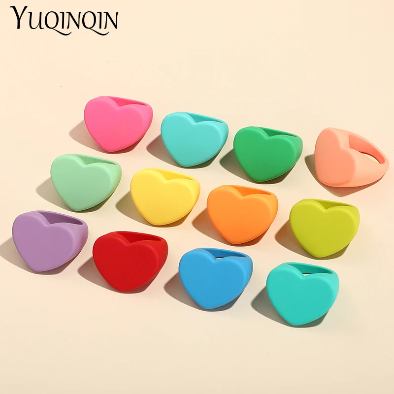 Women Trendy Big Square Rings Set Aesthetic Simple Clay Gothic Punk Finger Rings Geometric Fashion Jewelry Party Gifts ring set finger ring