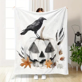 Black Crow Halloween Blanket 1