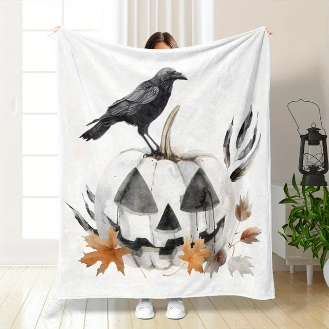 Black Crow Halloween Blanket 1