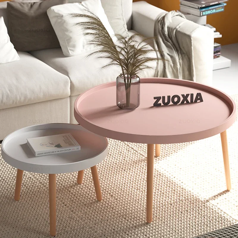 

Nordic Minimalist Coffee Table Round Small Function Plastic Restaurant Library Party Coffee Table Table Entrance Hall Furniture