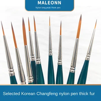 Maleonn Penna per linea ad acquerello in nylon Pennello da disegno extra fine dai capelli lunghi Penna professionale per pittura a olio acrilica 1