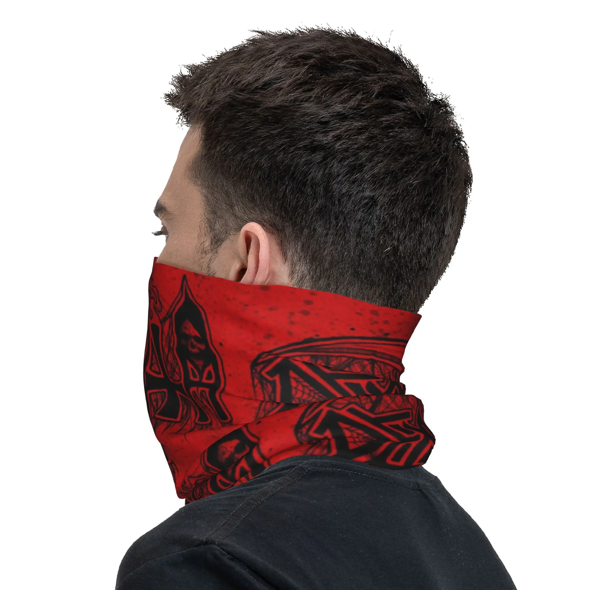 D-Deathes Metal Brand Bandana Neck Gaiter Windproof Face Scarf Cover Women Men Headband Tube Balaclava