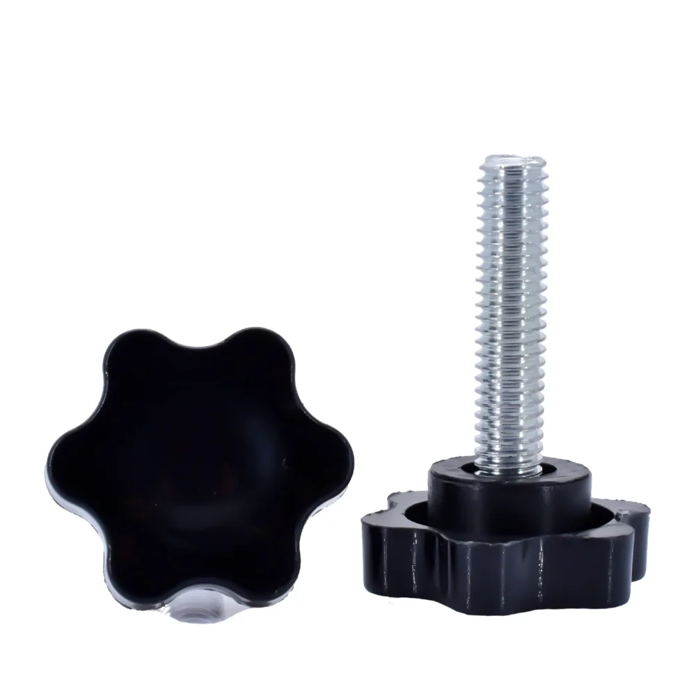 Star Hand Knob Screw 2-10pcs M4 M5 M6 M8 M10 Carbon Steel Star Shape Head Thread Clamping Thumb Handle Machine Screw