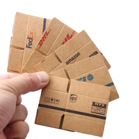 5Pcs/1Set Mini Carton Express Box 1:12 Dollhouse Miniature Express Box Decor Toy Doll House Decor Furniture Accessories 1
