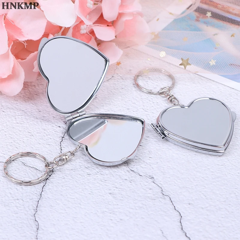 

DA04 Portable Two-side Folding Make Up Mirror Mini Makeup Compact Key Chain Pocket Mirror Women Cosmetic Mirrors Key Ring